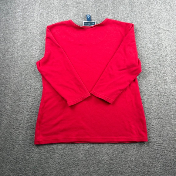 Karen Scott Womens Red 100% Cotton 3/4 Sleeve Scoop Neck Top Size M - Picture 6 of 6